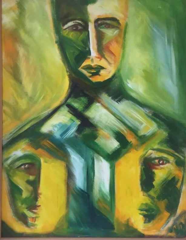 Ansigtet med de to sider (90 X 70 cm)