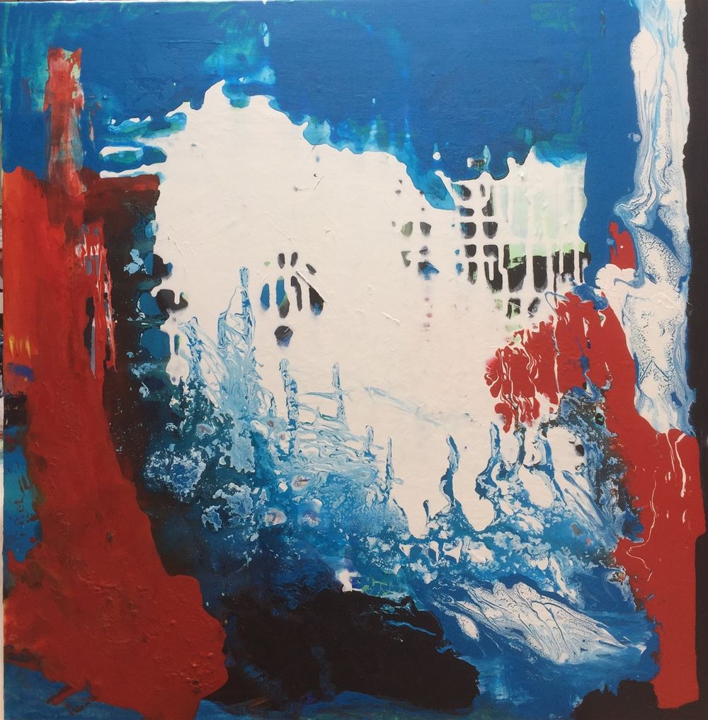 Den røde dame (100 X 100 cm)